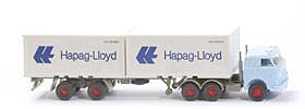 US-Zugmaschine Container-Sattelzug - Hapag-Lloyd 2 x 20 ft , weißblau - Hapag-Lloyd 11 ?