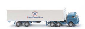 US-Zugmaschine Container-Sattelzug - United States Lines mit Frontdruck, azurblau - United States Lines (2) g