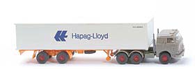 Zur Detailseite US-Zugmaschine Container-Sattelzug - Hapag-Lloyd 1 x 40 ft, graubeige - Hapag-Lloyd 11a