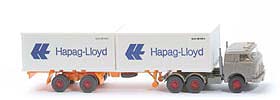 US-Zugmaschine Container-Sattelzug - Hapag-Lloyd 2 x 20 ft , graubeige - Hapag-Lloyd 11a