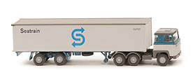 Zur Detailseite Scania 110  Container-Sattelzug - SEATRAIN azurblau/altweiß - 520/34f