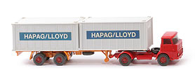 Zur Detailseite Henschel HS 16 Container-Sattelzug - Kabine rot, Bolzen stark - Hapag-Lloyd - ?