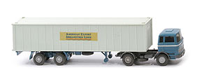 MB LPS 1620 Container-Sattelzug I - AMERICAN EXPORT hellazurblau / staubgrau - 523/5e