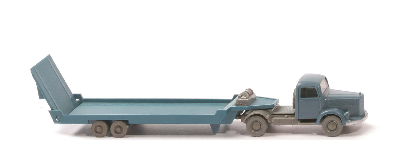 MB L 3500 S Alter Tieflade-Sattelzug - Zugm. mattgraublau/betongrau, AH geschlossen - 490/6 ?