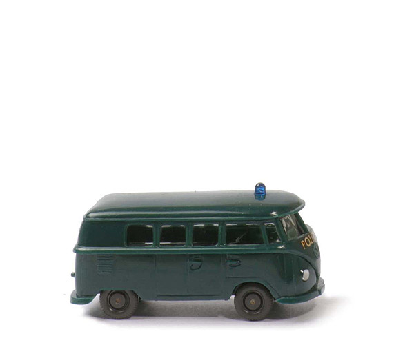 VW T1 Bus kl. Heckscheibe Polizei - blaugrün, o. Dachaufbau - 1030/2a