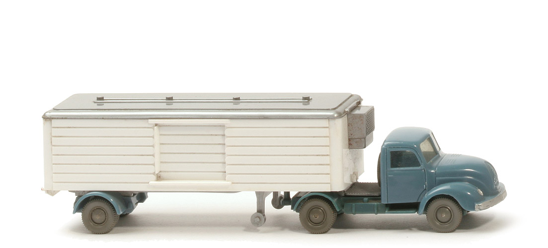 Magirus S 3500 Kühlsattelzug Schiebetür - FH mattgraublau, CH dunkelblaugrau, AH geschlossen - 520/27b