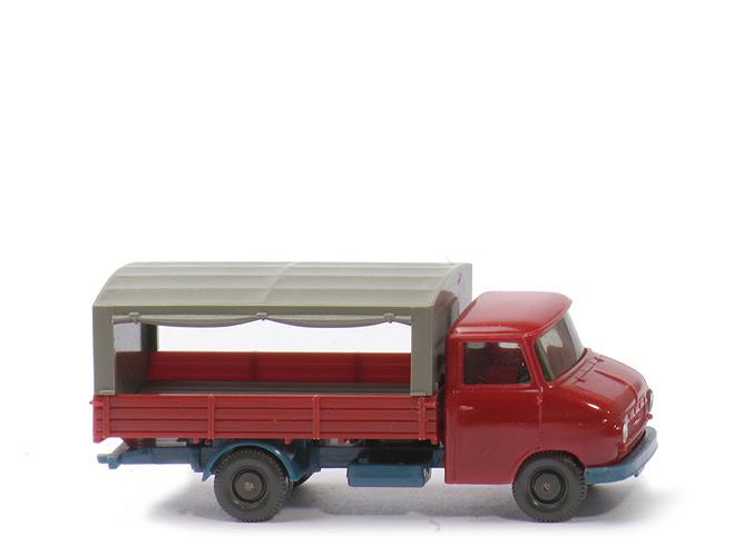 Opel Kurzhauber Pritsche (Haube schräg) - FH, PR weinrot, Chassis azurblau - 355/1c