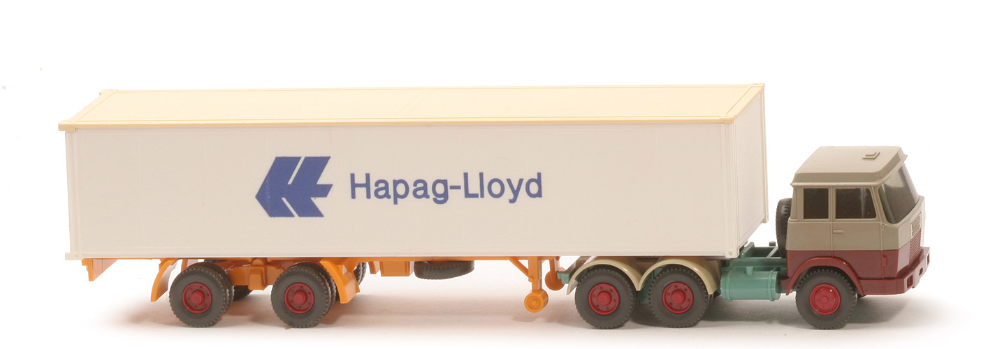 Hanomag-Henschel Container-Sattelzug - Hapag-Lloyd 1 x 40 ft, olivgrau/braunrot - Hapag-Lloyd 4?