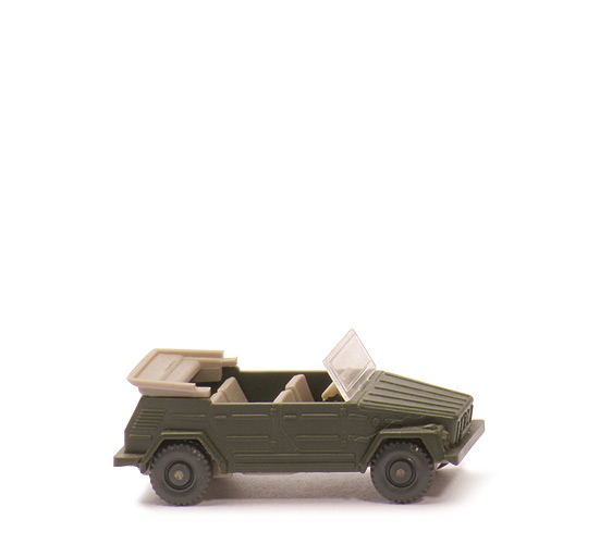 VW 181 offen  - flaschengrün, IE u. Chassis graubeige - 40/16c
