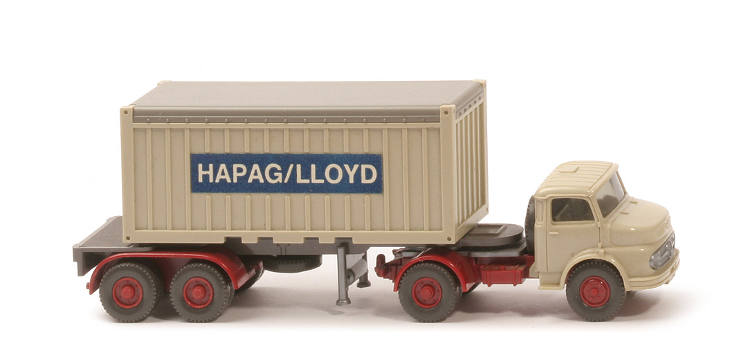 MB LS 1413 Container-Sattelzug 20 ft - HAPAG LLOYD OT, FH, Container hellgelbgrau - 526/8 ?