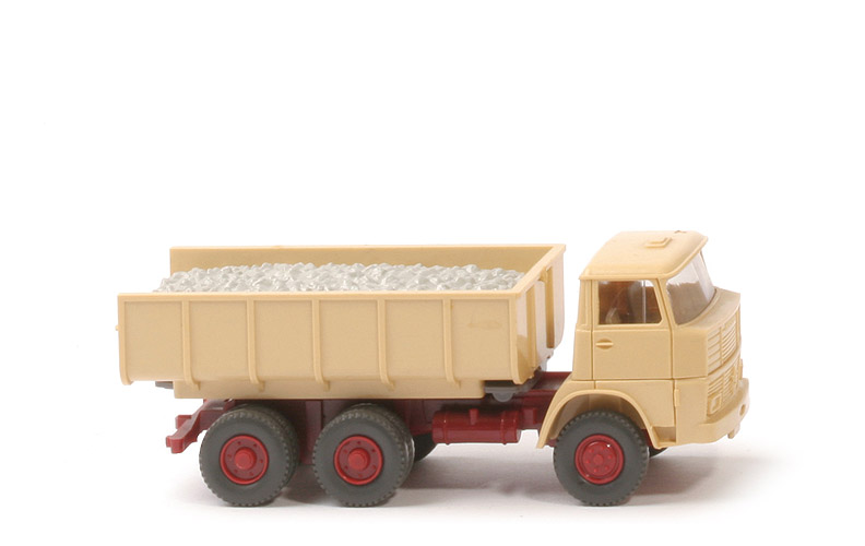 Henschel F 261 Schuttwagen - o. Lkr, hellbeige/hellbraunrot, PR hellbeige - 645/1fd