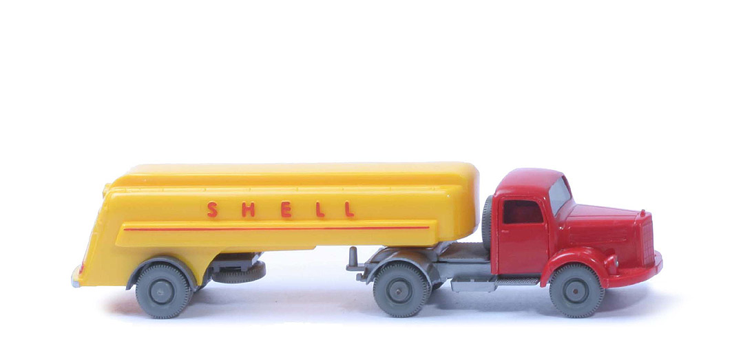 MB L 3500 S Alter Tanksattelzug - Shell, ZM rot - CH silber - 800/21c