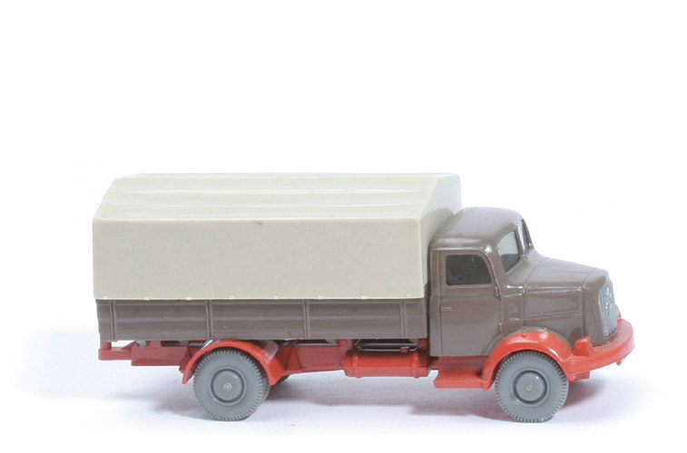 Henschel HS 100 Pritsche - FH, PR blassbraun, CH korallenrot - 414/3a