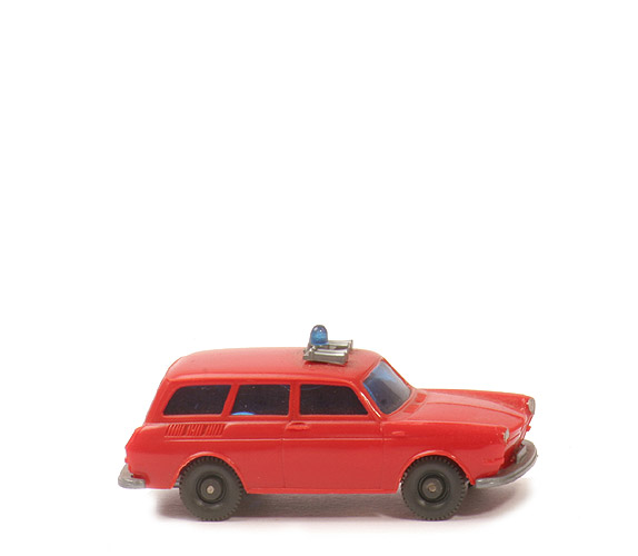 VW 1600 Variant Feuerwehr ELW - orangerot, Verglasung blautransparent - 600/13c