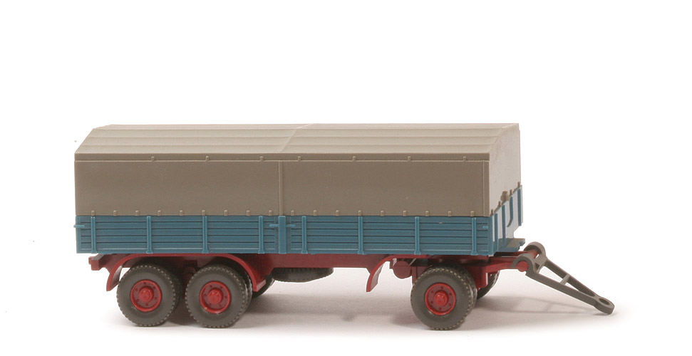 Dreiachsanhänger (Typ 2) - PR azurblau, CH hellbraunrot, Bereifung doppelt - 401/1e