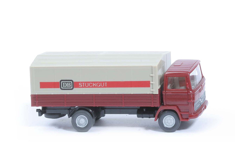 MB LP 1317 Pritsche, Stückgut (groß) - FH, PR, braunrot, Plane hellgelbgrau - 437/6b