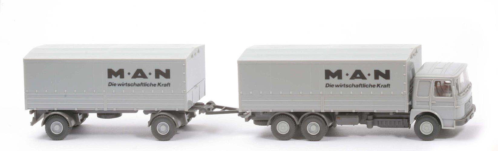 Fernlastzug MAN Büssing 22.320 UNL - MAN, silbergrau / Plane silbergrau - 470/10?