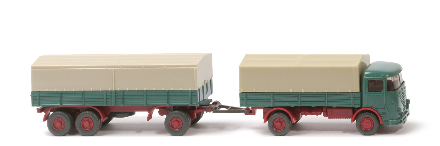 Büssing LU 7 Lastzug (1987) - patinagrün, neuer Zughaken - 477/4
