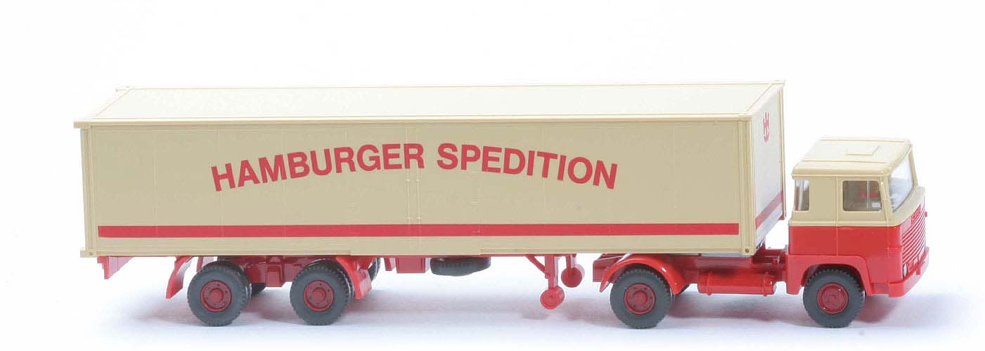 Scania 111  Koffer-Sattelzug - Hamburger Spedition mit Lkr/Sp - 512/4c