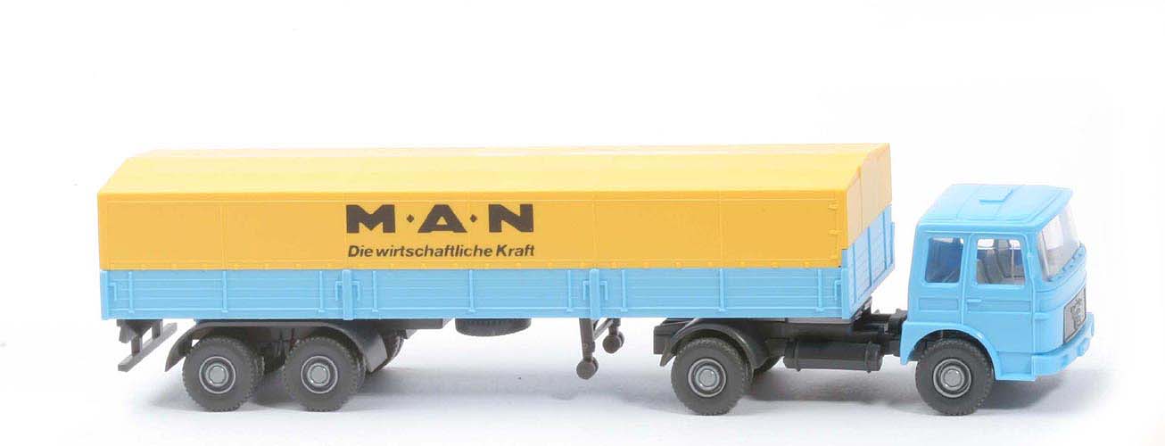 MAN 19.230 Pritschensattel - MAN, hellblau, Plane gelb - 535/2b