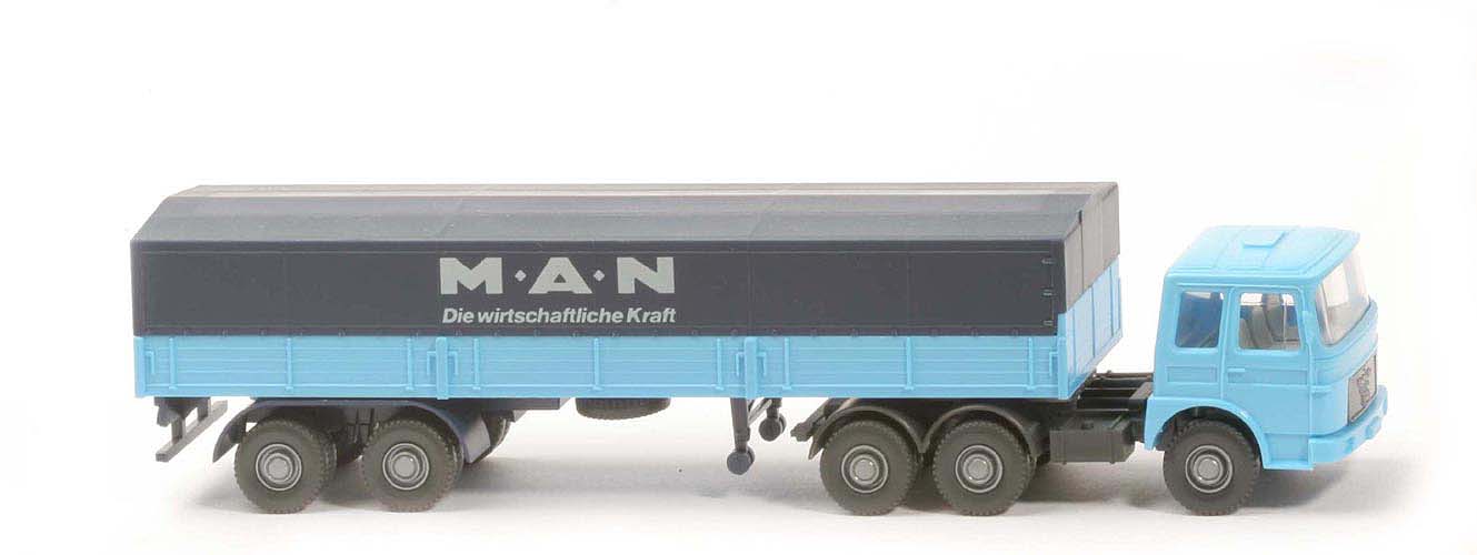 MAN Büssing 22.321 Pritschensattel - MAN, hellblau, Plane stahlblau - MAN (9) a