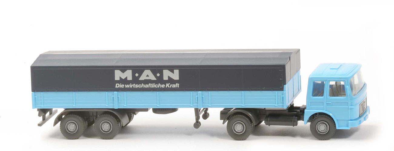 MAN 19.230 Pritschensattel - MAN, hellblau, Plane stahlblau - 535/1a