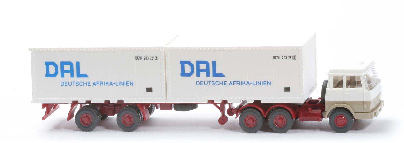 Hanomag-Henschel Container-Sattelzug - DAL 2 x 20 ft , weiß/gelbgrau - 521/17 ?