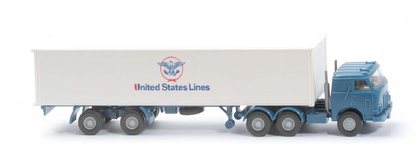 US-Zugmaschine Container-Sattelzug - United States Lines, azurblau - 520/38a