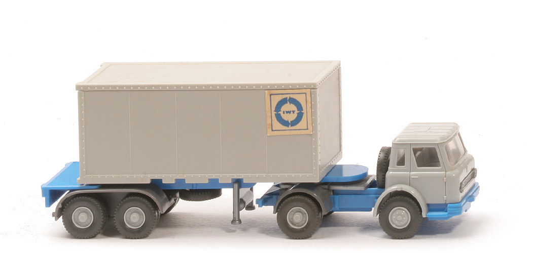 IH Container-Sattelzug 20 ft - IWT Aufkleber, ZM silbergrau/himmelblau - 525/5a