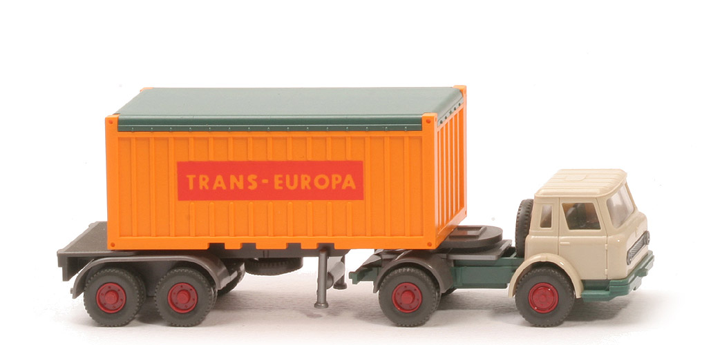 IH Container-Sattelzug 20 ft - OT Trans-Europa, ZM hellelfenbein/patinagrün - 526/11d