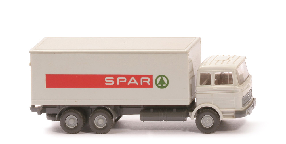 MB LP 2223 Koffer-LKW - SPAR,  altweiß, Kofferdach lichtgrau - 450/8h