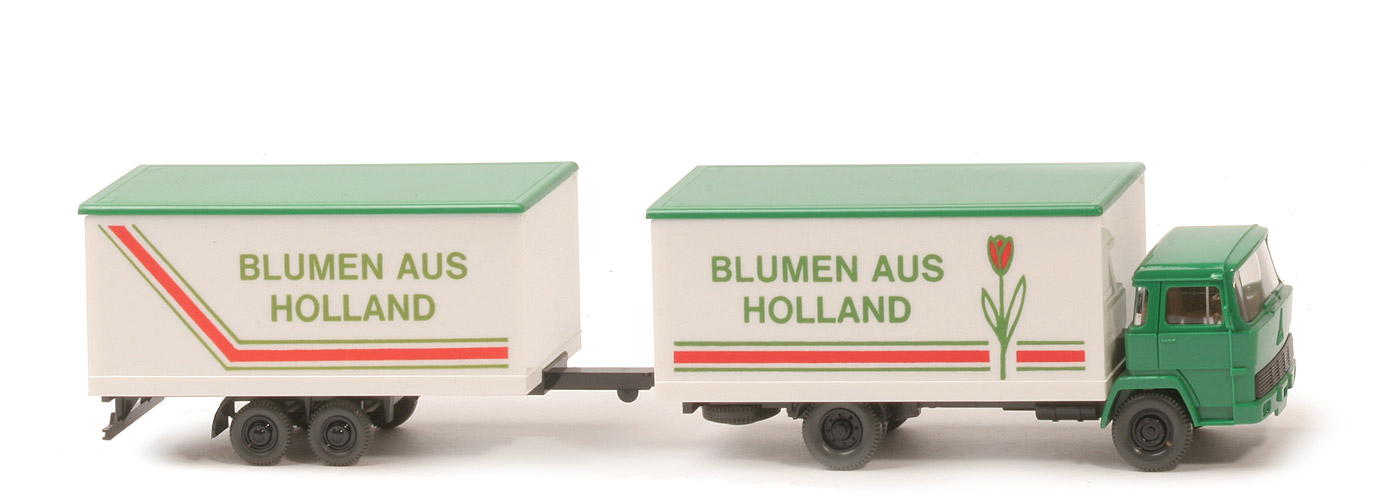 Magirus 100 D7 hoher Koffer mit Tandem-Anhänger - Blumen aus Holland, grün - 426/4b