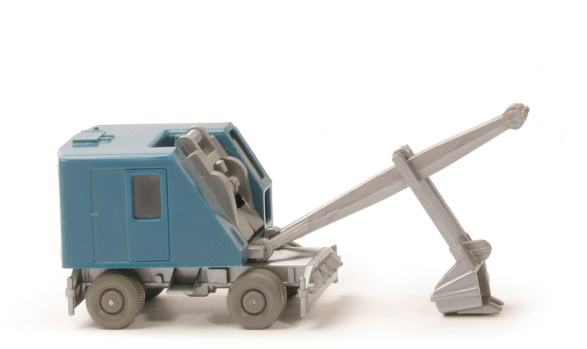 Löffelbagger mit Rädern - azurblau, mit "66 m", ohne Leuchten - 660/3b