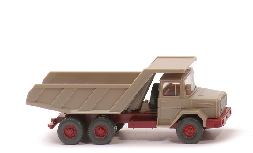 Magirus Deutz Muldenkipper - FH, Mulde graubeige, CH hellbraunrot, mit Lkr - 671/2d