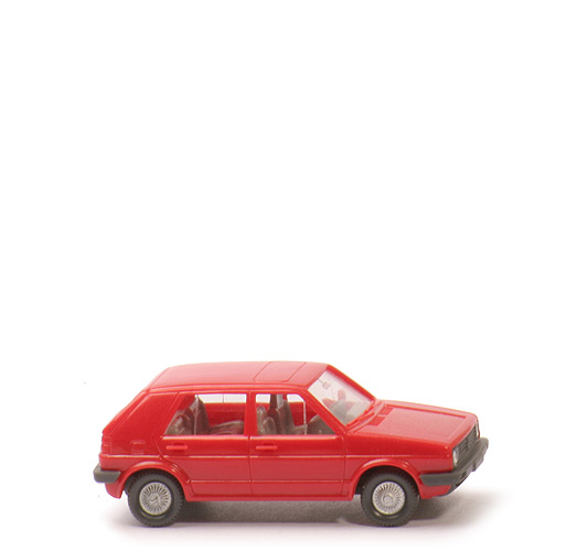 VW Golf II, 4-türig - helles rot, mit Stahlschiebedach - 44/7b