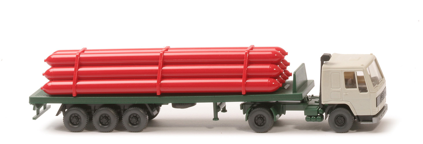 Volvo FL 10  Gastransporter - grauweiß / laubgrün, Ladung rot - 787/1a