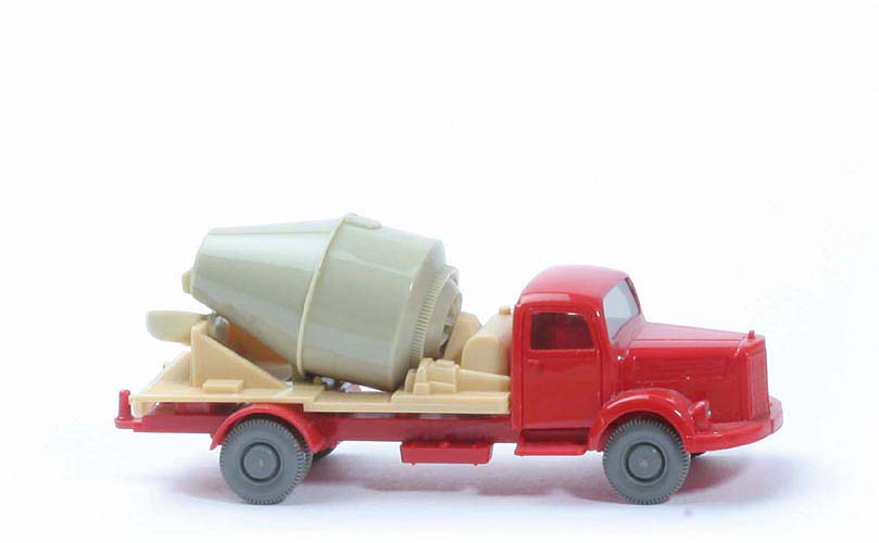 MB L 3500 Betontransporter - FH, CH rot,  Trommel hellgrünbeige - 532/1a