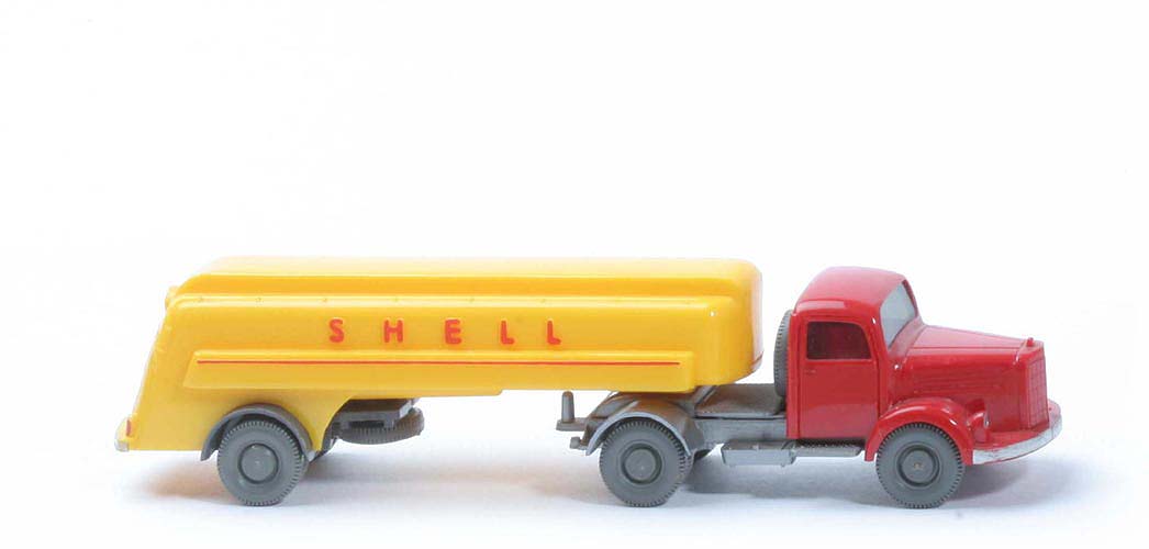 MB L 3500 S Alter Tanksattelzug - Shell, ZM rot - Chassis silber - 800/21c