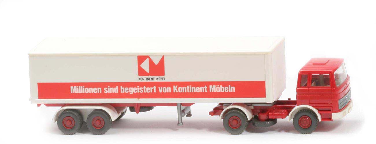 MB LPS 1620 Koffer-Sattelzug - Kontinent Aufl-Chassis rot - 513/11c