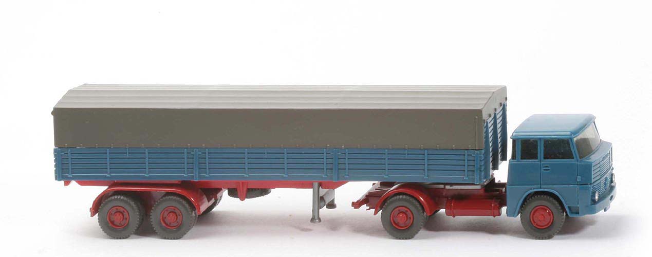 Henschel HS 14 Pritschen Sattelzug - Bolzen stark - Kabine azurblau - 514/7?