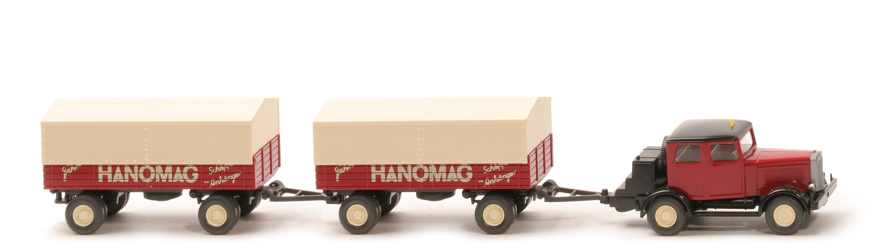 Hanomag ST 100 mit Pritschen-Anhängern - "Hanomag", rubinrot/creme - 850/4