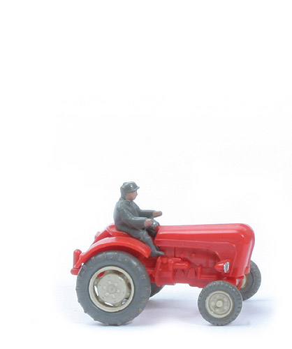 Porsche-Schlepper - orangerot, Räder durchbrochen - 386/1a