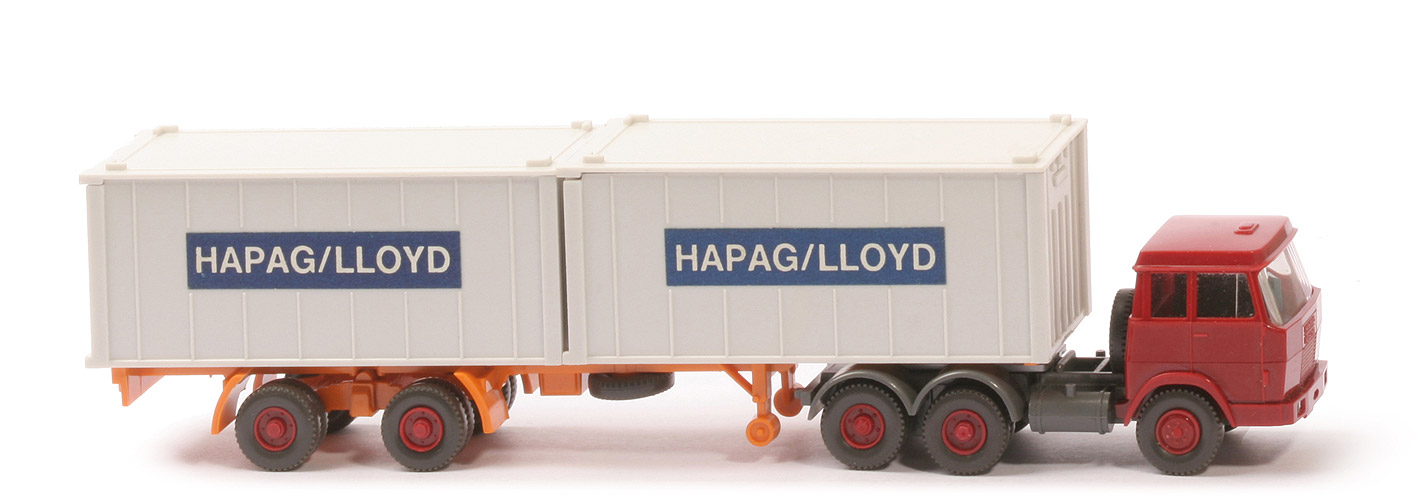 Hanomag-Henschel Container-Sattelzug - Hapag-Lloyd 2 x 20 ft  altweiß - Hapag-Lloyd 4z5 ~