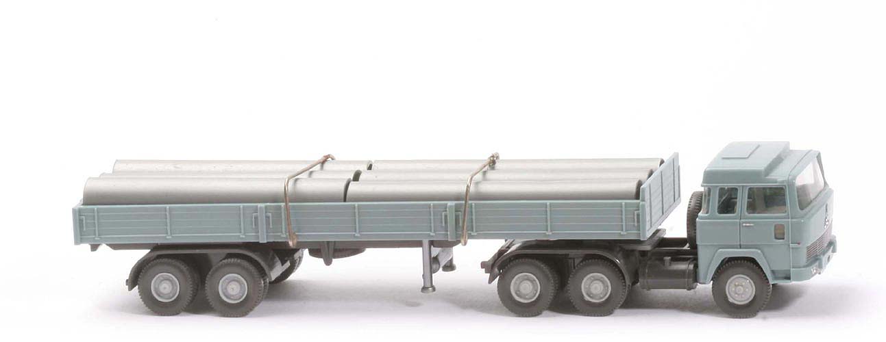 Magirus 235 D Röhrensattelzug - Aufbau grünblau, KoBo dünn, CH anthrazit - 518/14a