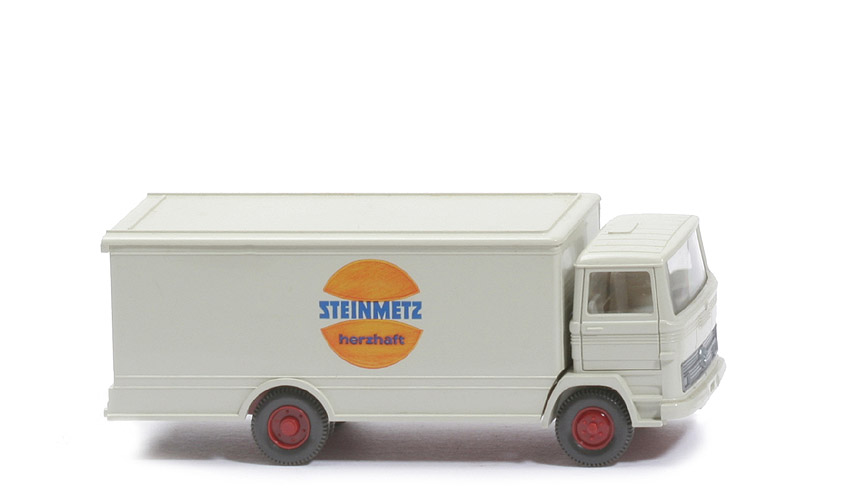 MB LP 1317 flacher Koffer - Steinmetz, FH perlweiß, "herzhaft" in blau - 436/13a