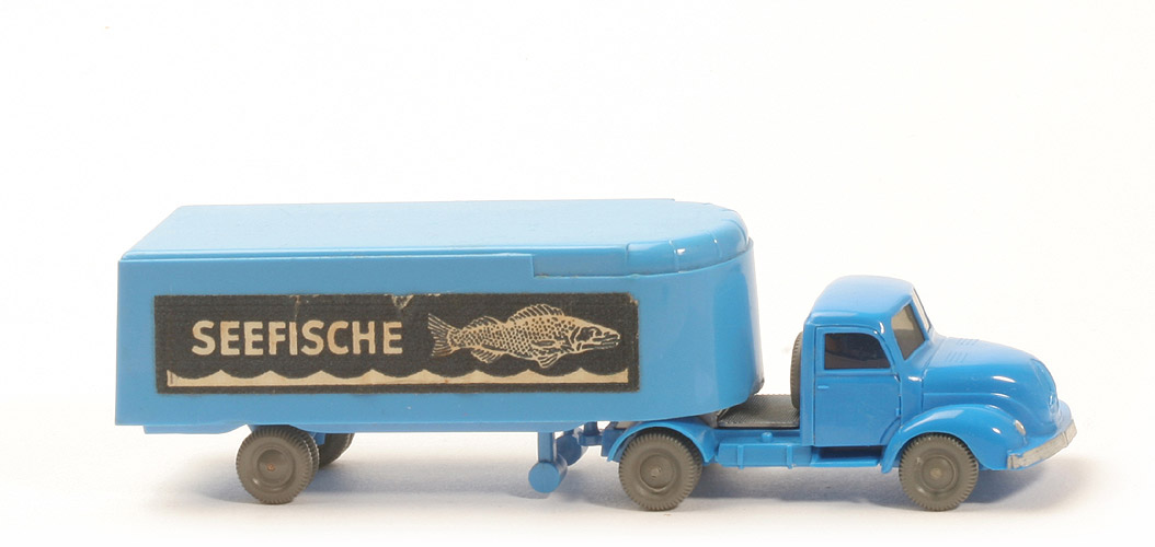 Magirus S 3500 Alter Kühlsattelzug - Seefische alt - ZM himmelblau, Aufl. lichtblau - 520/16 ?