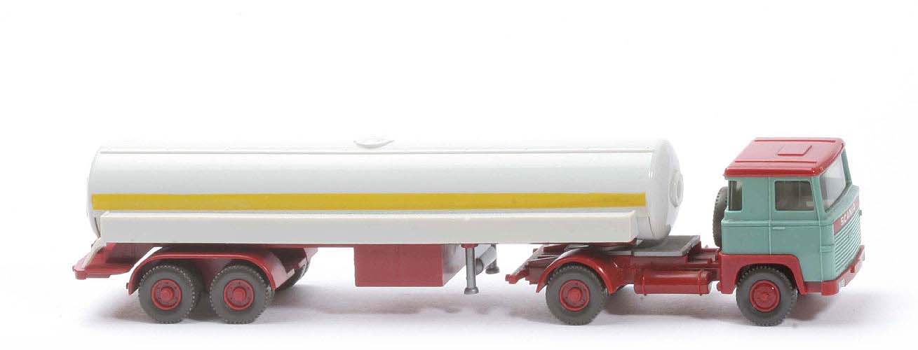 Scania 110  Flüssiggas-Tanksattelzug Frigen - türkis / hellbraunrot, Galerie altweiß - 805/1q