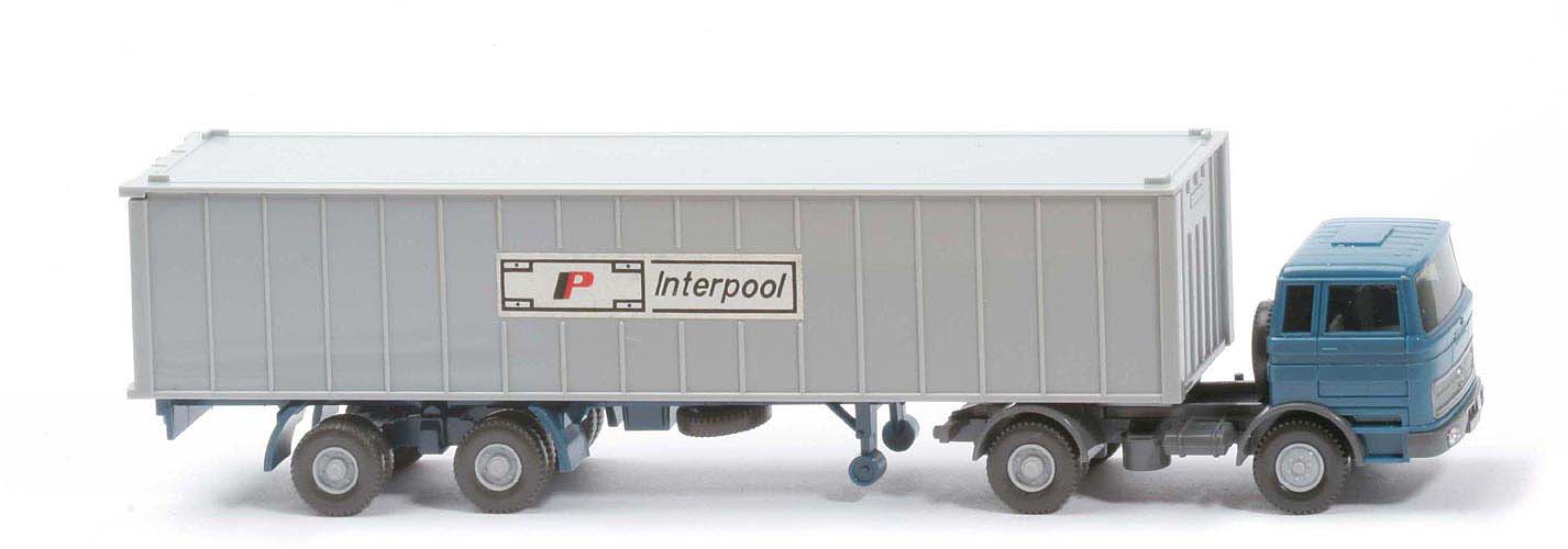 MB LPS 1620 Container-Sattelzug - INTERPOOL azurblau / ... / basaltgrau - Interpool ?