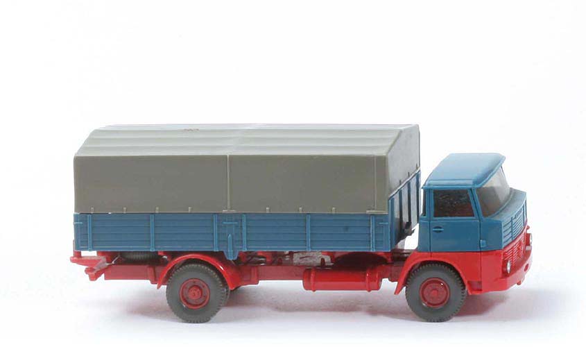 Henschel HS 16 Pritsche - azurblau / rot - Chassis rot - 417/2a