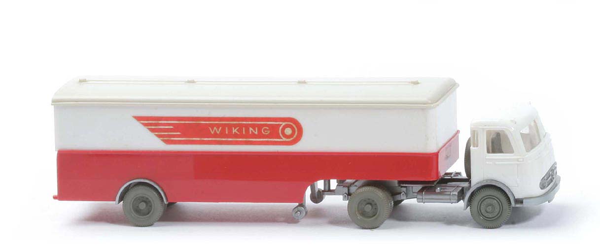 MB LPS 332 Pullman - Großer Koffer-Sattelzug - WIKING - FH weiß - Aufl. weiß / rot - 513/3c